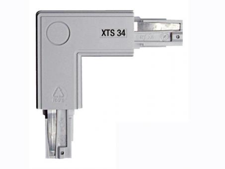 Eckverbinder für XTS-Stromschiene grau, Schutzleiter aussen 