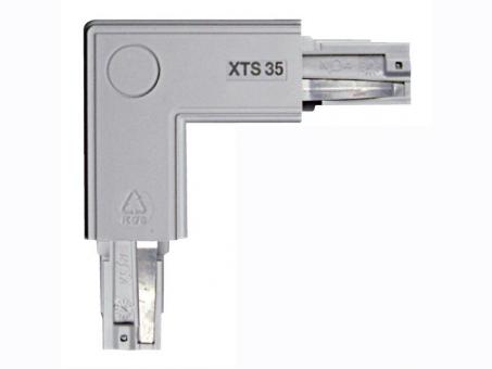 Eckverbinder für XTS-Stromschiene weiß, Schutzleiter innen 